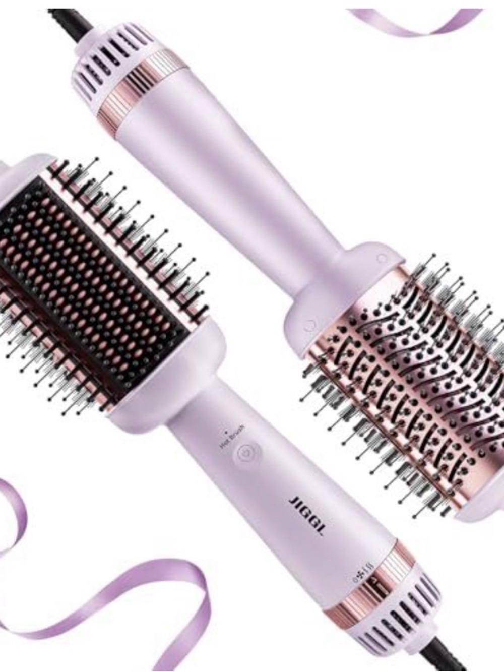 Pink Dual-Function Hot Air Brush/Iron for Hair